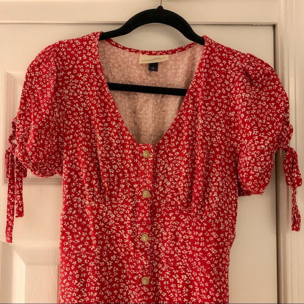 Red floral dress